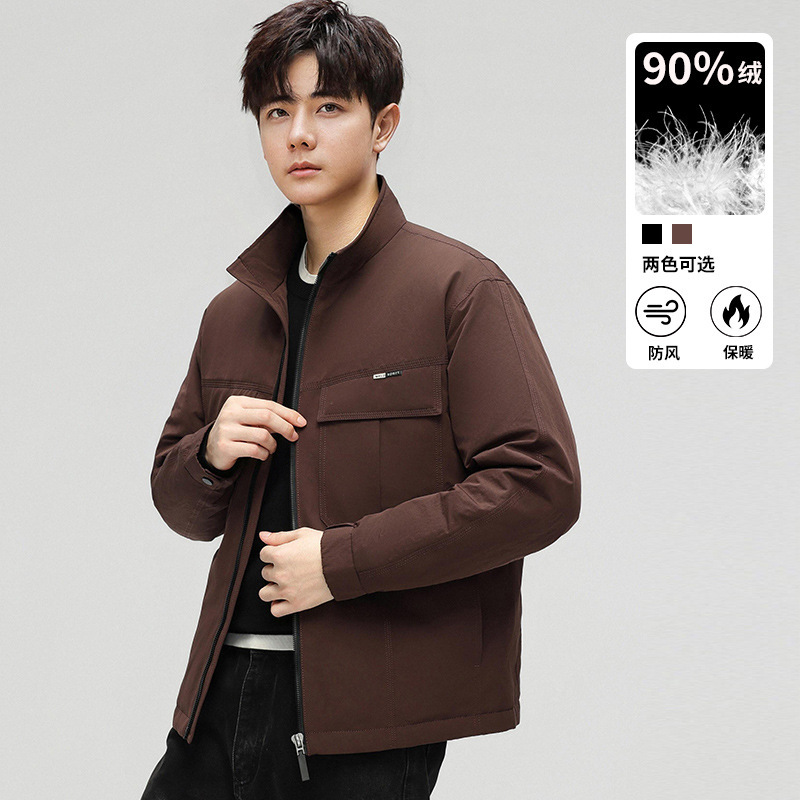 [New National Standard % White Duck Down-Down Jacket] Stand Collar High Quality Jacket Men's down Jacket Men's White Duck down Jacket Men