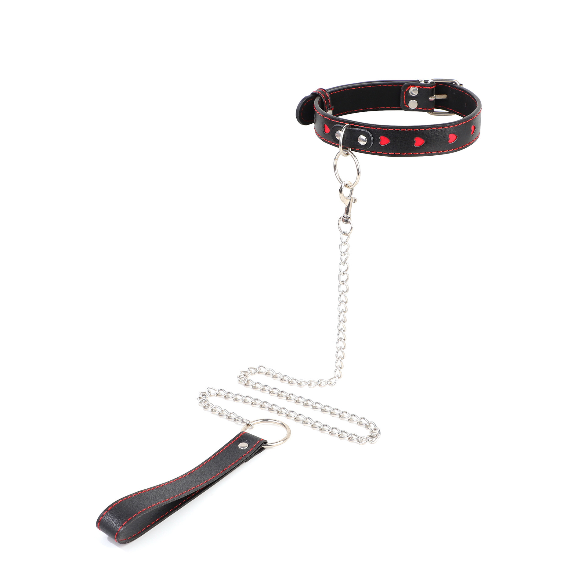 Cereza de azúcar, collar de corazón, collar de tracción, pareja de adultos, collar de cuero clavícula, mujer image 5
