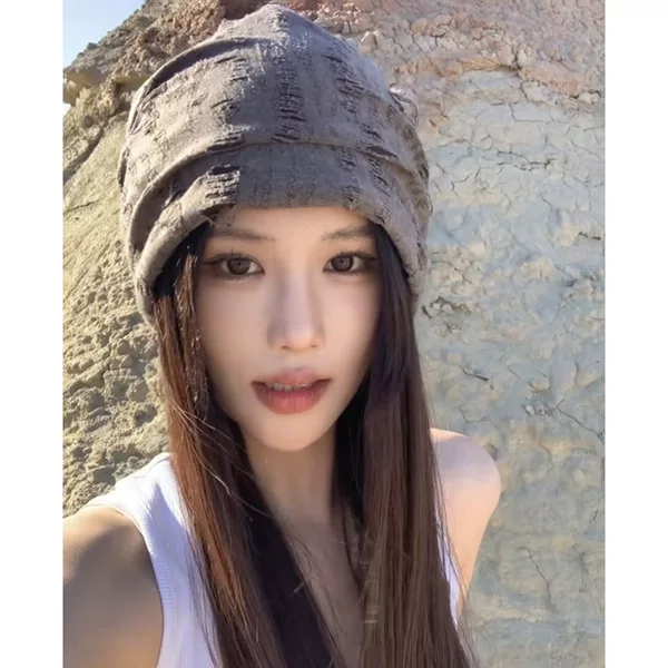 Wasteland Style Desert Outfit Beanie Hat Summer Thin American-Style Hat for Women 2026 New Rolled-Edge Knit Hat