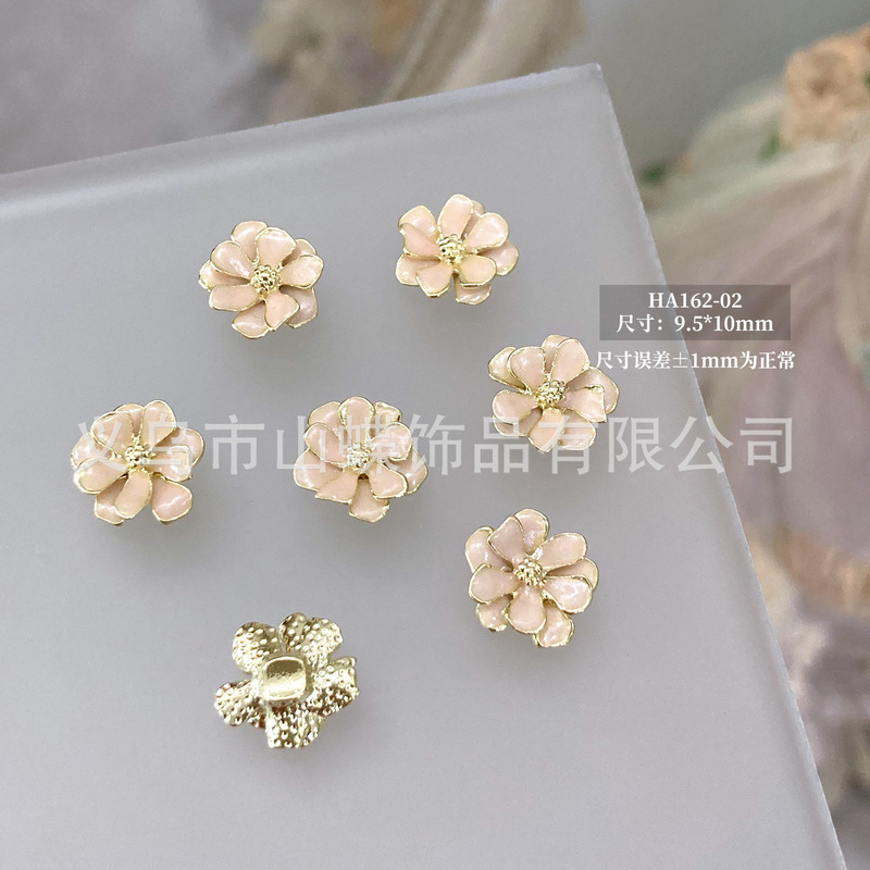 ネイルアクセサリー新型花立体金辺五弁花高級シンプル二重花流行型爪装飾|undefined