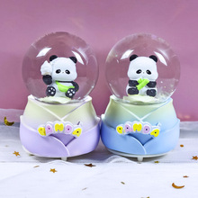 可爱熊猫嘟嘟迷你发光水晶球送儿童生日礼物学生桌面创意摆件礼品