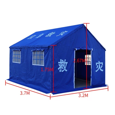 Standard civil emergency special relief tent 12 square meters outdoor earthquake relief flood prevention shelter tent (Avtomobil dam çadırları) - 12-3237m-single-tent-emergency-relief-tent