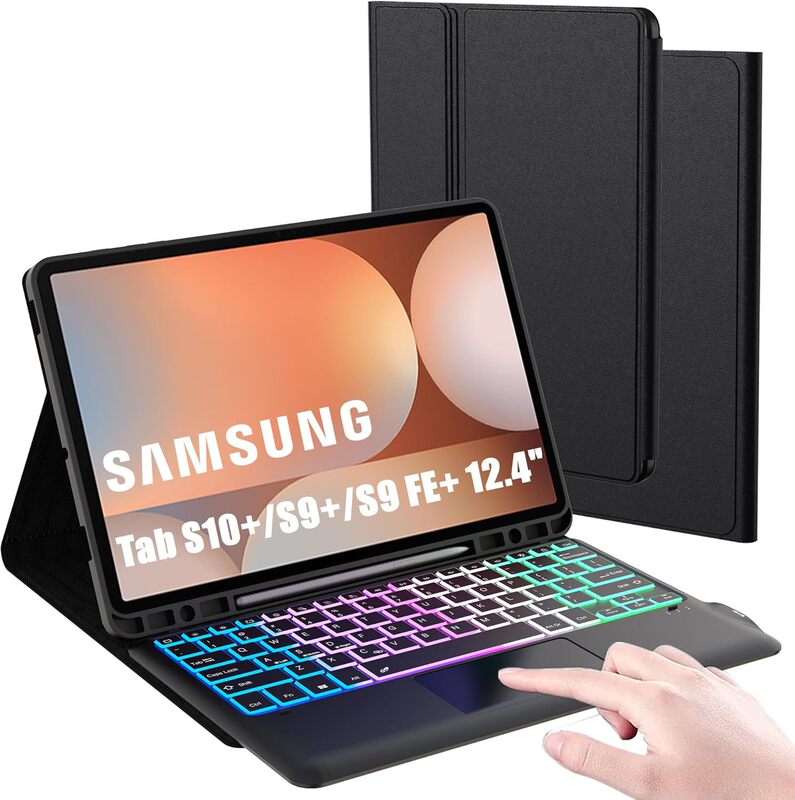Samsung S10Fe Tablet Protective Case Samsung Tablet Bluetooth Keyboard Samsung S9Fe+S9 Samsung Tablet Case