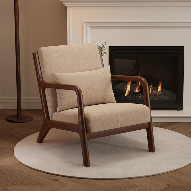 업그레이드된 카키 코튼 린넨 월넛 싱글