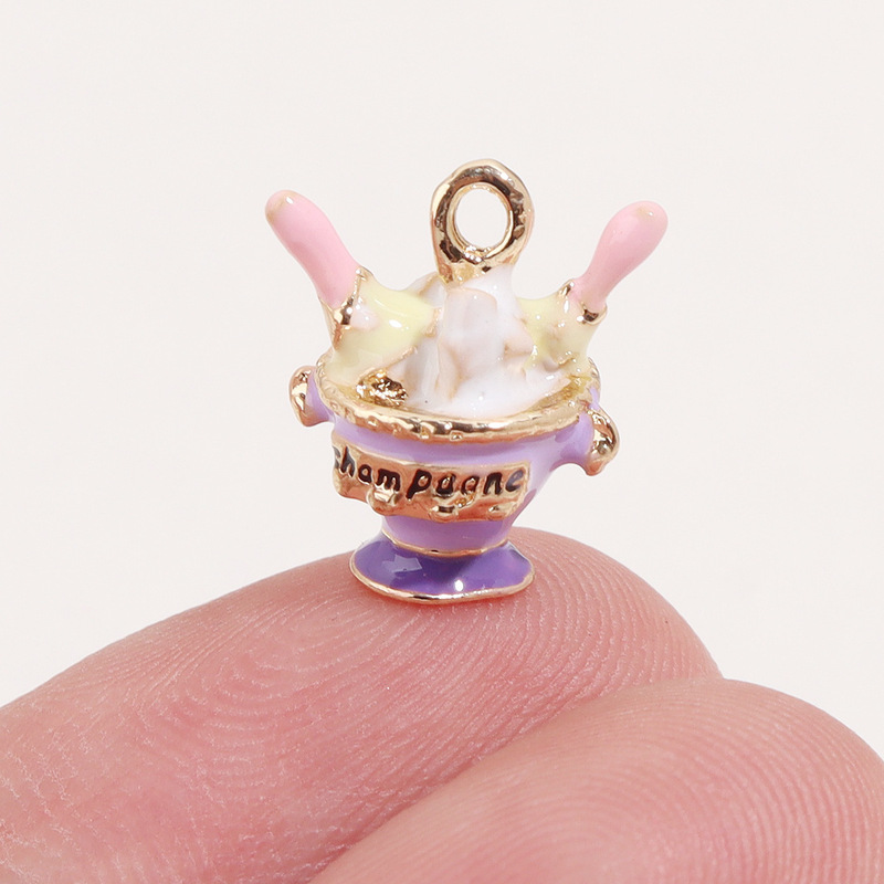 合金三次元オイル滴下シミュレーションカラーアイスクリームペンダント DIY 手作りジュエリーペンダントアクセサリー材料|undefined