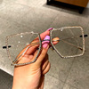 Square glasses, transparent decorations, 2021 collection, European style, internet celebrity