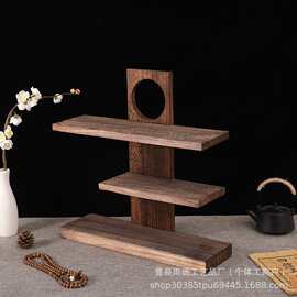 香水展示架桌面化妆品收纳架置物架多层香薰实木收纳架咖啡杯架子