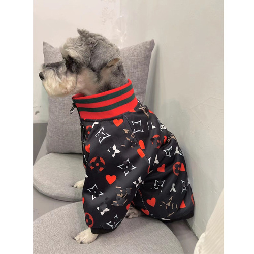Cross-border foreign trade pet dog clothes small and medium-sized dog Schnauzer Teddy clothes autumn and winter sweatshirt star square flower