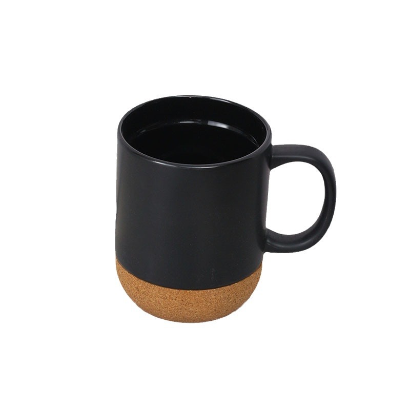 Taza de cerámica creativa con base de corcho – gran capacidad, estilo de oficina, impresión personalizada con logotipo