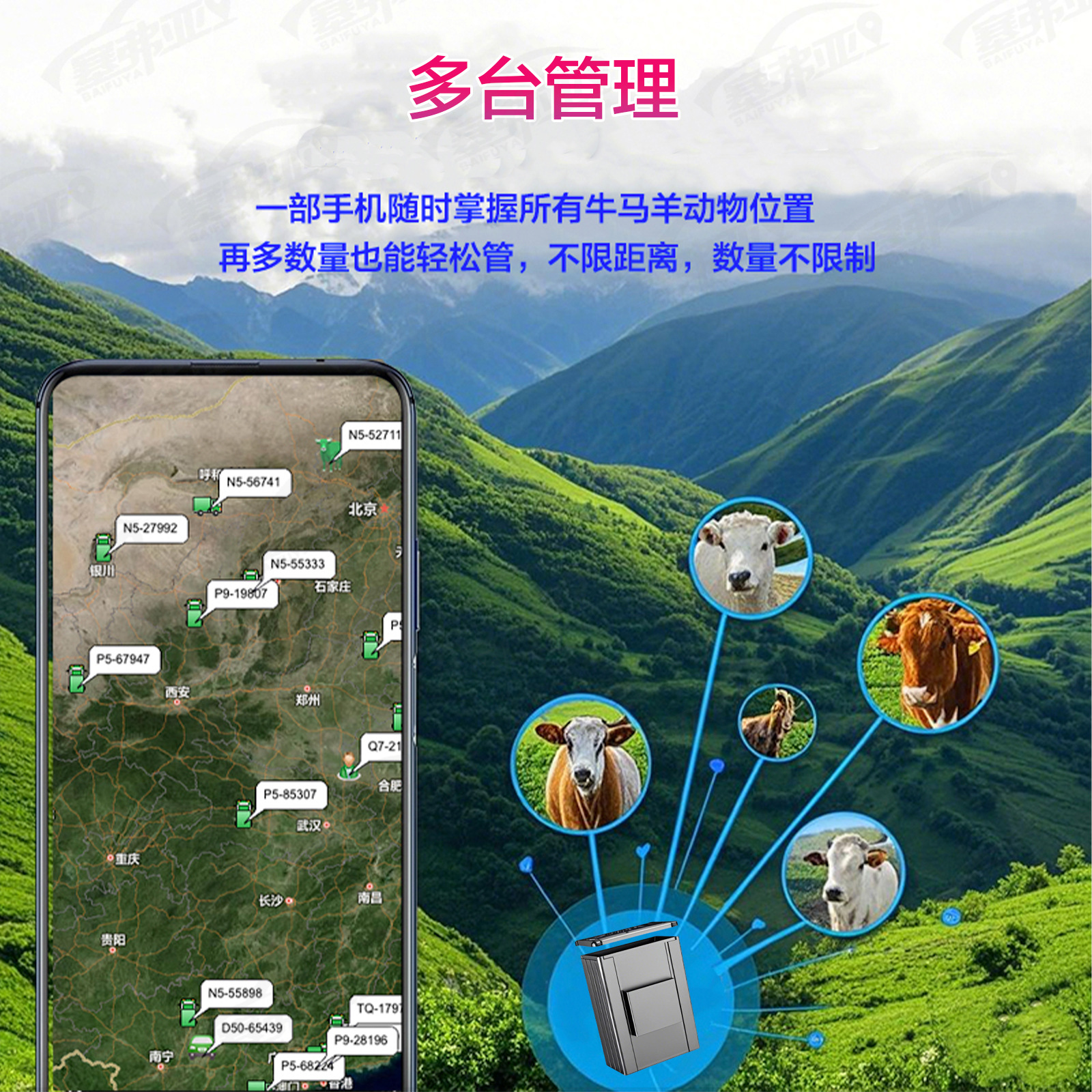 Solar-powered GPS tracker for pets, cattle, and sheep, anti-lost tracking device for livestock in mountainous areas, motion tracking and positioning device