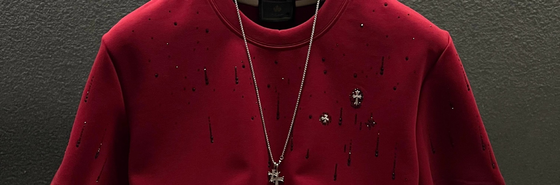 T-shirt di lusso uomo maniche corte con strass e meteorite_voghion.com