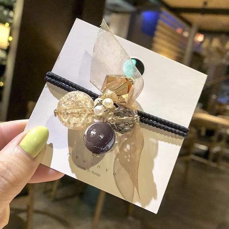 Elástico joyas de cabello de moda con frijoles frescos M anillo de cereza cuerda de cabello al por mayor de la banda de goma cabeza de 100 bolas de cabello rojo una variedad de alta elástica