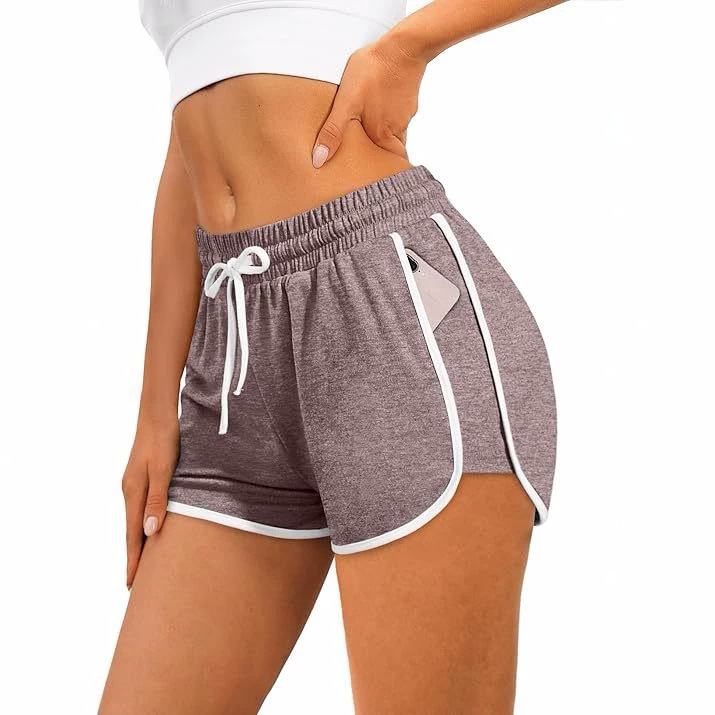 European and American Style Women's Sports Shorts with Pocket Design, Casual Running Drawstring Shorts, New Foreign Trade Loose Fitness Shorts European and American Style Women's Sports Shorts with Pocket Design, Casual Running Drawstring Shorts, New Foreign Trade Loose Fitness Shorts