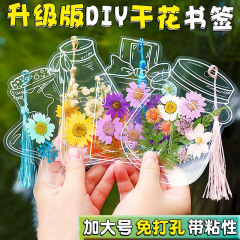 Diyの手作りのエンボスの本の署名は乾いた花の製作材料の透明な瓶の生花の標本の小学生の空白の手描きを貼ります。