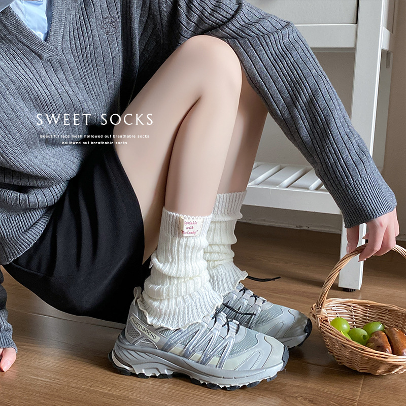 Strickstulpen mit hohem Bündchen aus Baumwollmischgewebe, atmungsaktiv und stylisch, einfarbig mit Rippstrickdetails, perfekt für JK Fashion_voghion.com