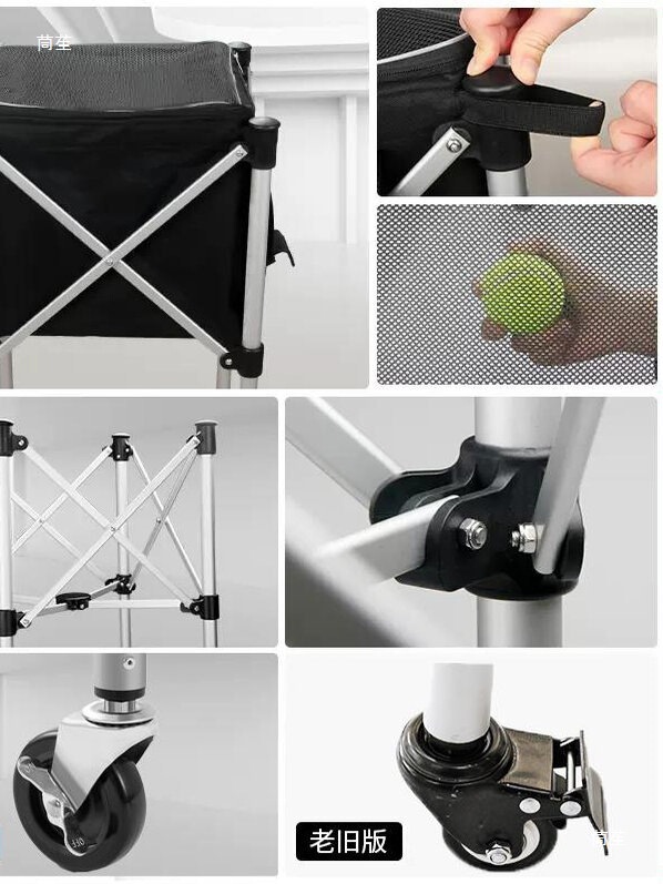 Basketball Cart Movable Folding Portable Ball Frame Kindergarten Volleyball Football Storage Basket Cart Others