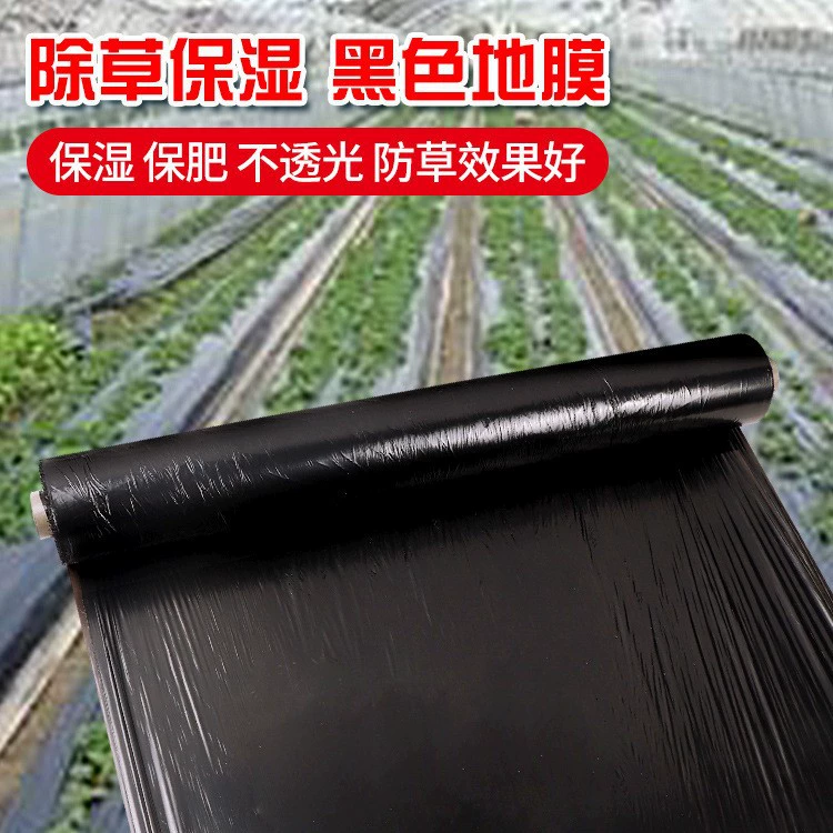 Черная мульчирующая пленка для сельскохозяйственных огородов, изоляция и удержание влаги, предотвращение сорняков, посадка плодовых деревьев, пластиковая лента для прополки сельскохозяйственных угодий.