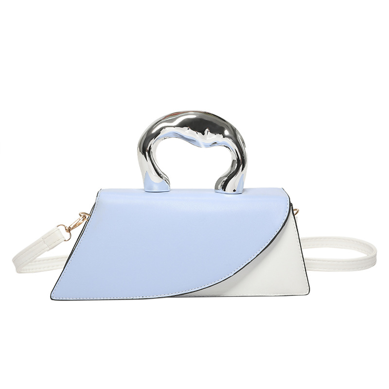 Bolso pequeño de empalme decorativo femenino 2024 nuevo estilo de este año bolso de mensajero de estilo occidental de moda bolso cuadrado pequeño portátil de moda tendencia