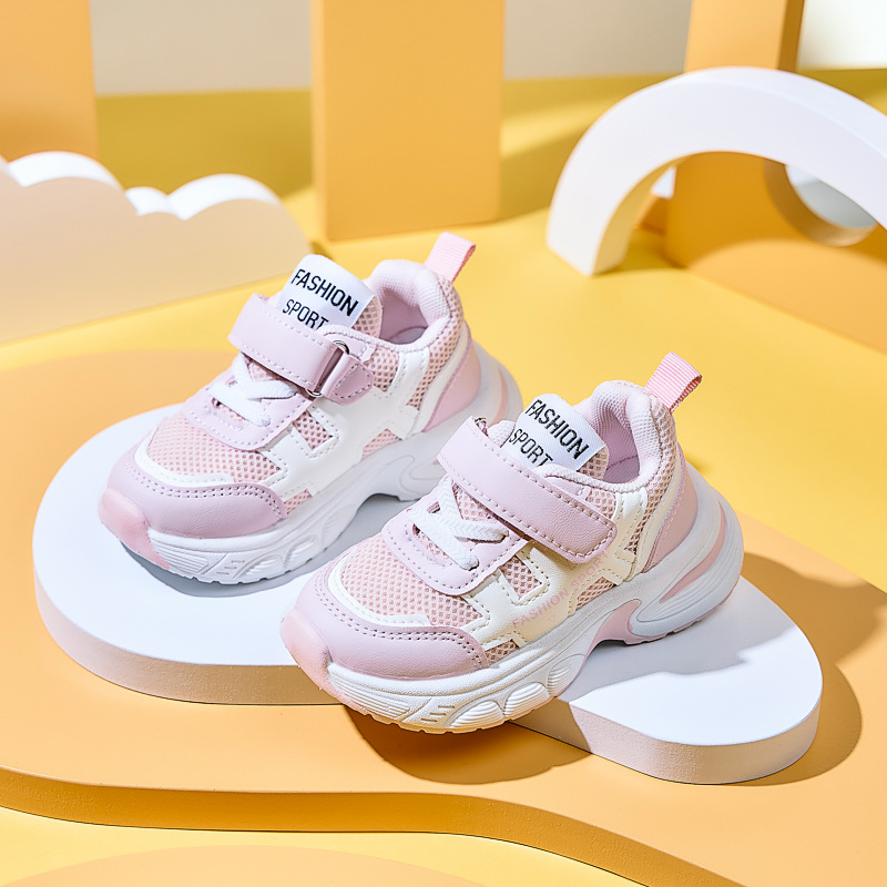 Zapatos deportivos para niños, niños, niñas, zapatos antideslizantes, zapatos de correr transfronterizos de malla transpirable