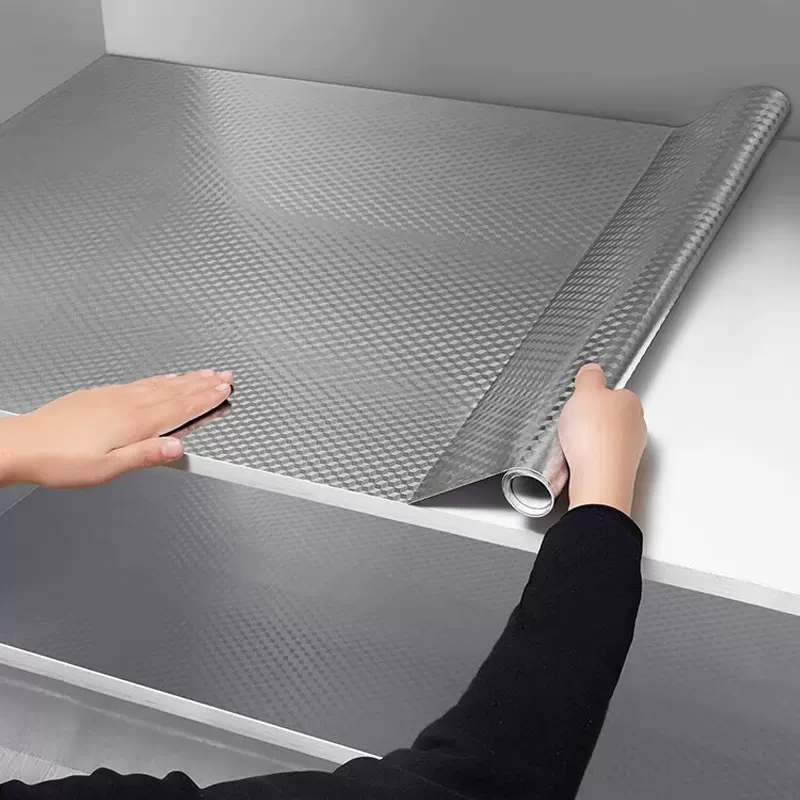 防油厨房贴纸橱柜瓷砖自粘墙纸防水防潮灶台家具翻新加厚铝箔贴纸