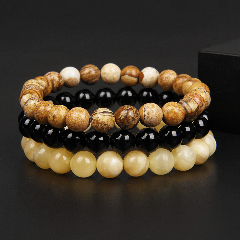 Fashion Marble Crystal Beaded Bracelets 1 Piece