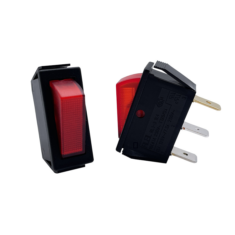 供应RL1-311-N-A-0-RE-P1 船型开关 跷板开关 三脚三档 黑色 方形