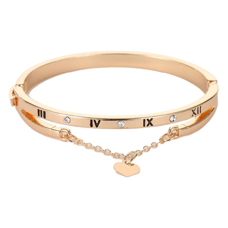 Pulsera de letra romana europea y americana letras y números borla amor pulsera temperamento versátil pulsera coreana joyería al por mayor