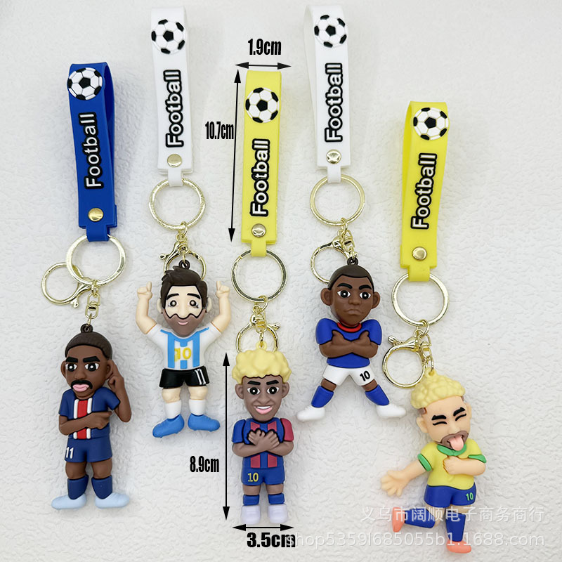 Cross-Border Football Star Cristiano Ronaldo Keychain 3D Figurine Small Pendant Usa-Canada-Mexico World Cup Keychain Mascot Gift Cross-Border Football Star Cristiano Ronaldo Keychain 3D Figurine Small Pendant Usa-Canada-Mexico World Cup Keychain Mascot Gift