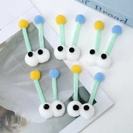 现货创意搞怪大眼睛天线毛球小众可爱儿童玩具发饰饰品毛球辅料