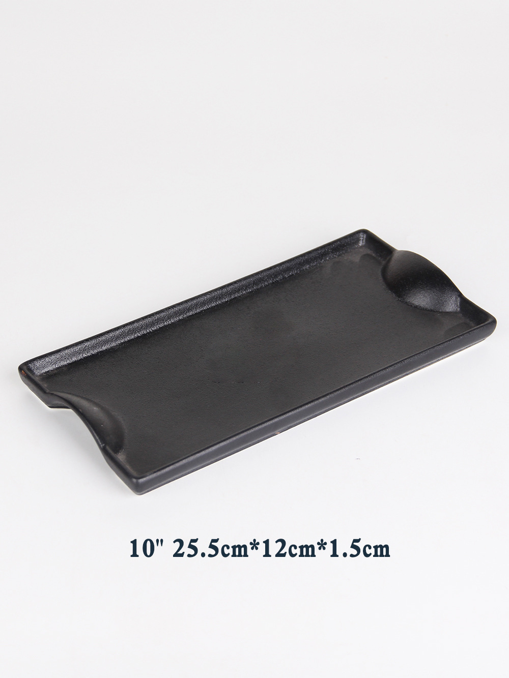 Al aire libre fácil de limpiar de almacenamiento cuadrado esmerilado negro placa de cocción de cerámica placa de filete occidental placa plana bandeja de plato frío