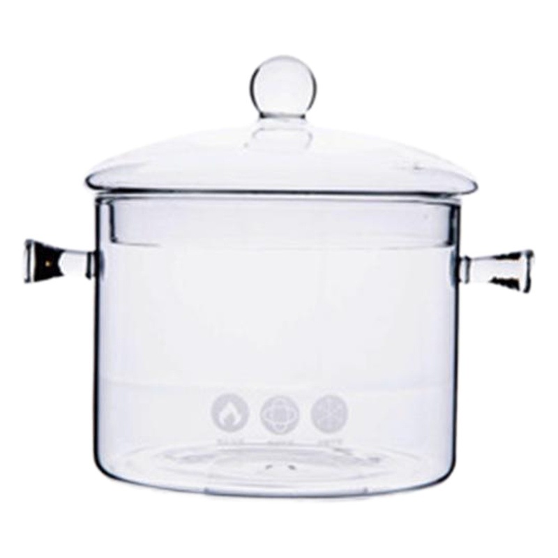 Olla de sopa de doble oreja de vidrio olla de salud eléctrica de cerámica estufa de vidrio de calentamiento tazón de fideos instantáneos olla de vino tinto olla de vidrio de borosilicato