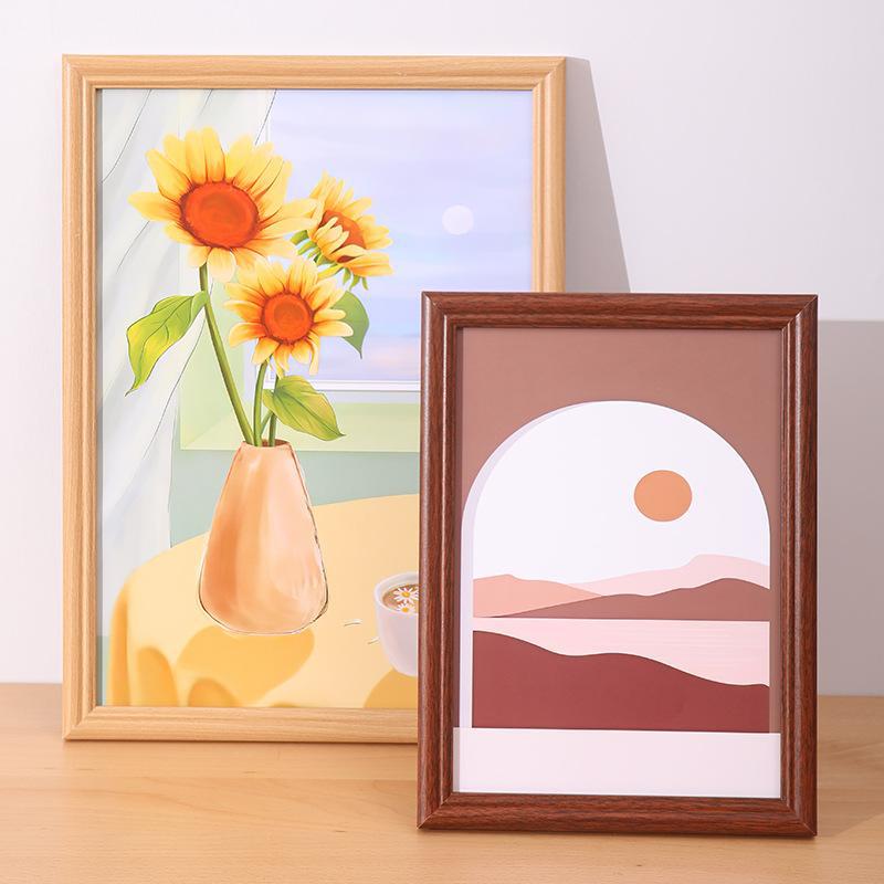 Scandinavian Creative Wooden Photo Frame 8inch 10inch Desktop Photo Wall Hanging A4 Art Word Picture Frame Wholesale Big Sale