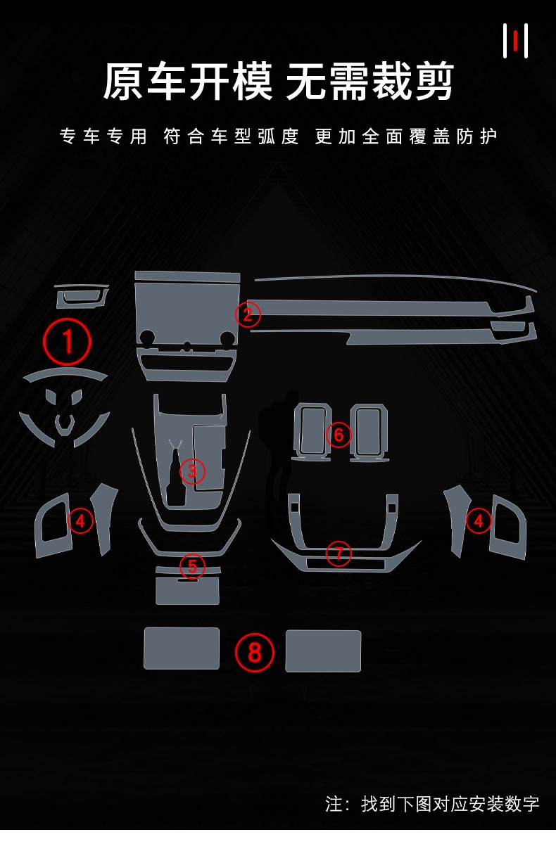 Suitable for 24-25 Toyota Alfa/Wilfa Center Console Interior Modification Paint Transparent Tpu Protective Film
