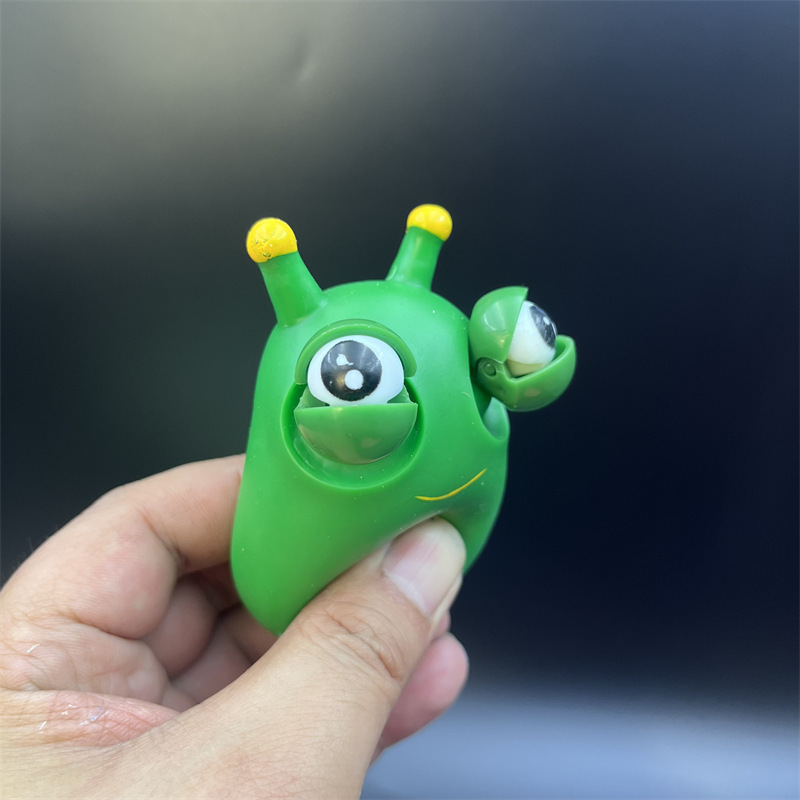 New peculiar explosive eye worm googly caterpillar decompression tool squeeze pinch music vent worm toy wholesale