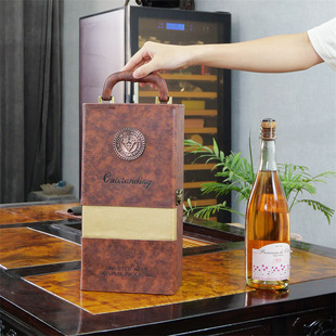 New Red Wine Box Single Gift Box Packaging Box Large Red Wine Leather Box Single Wine Box Spot Wholesale Wine Box