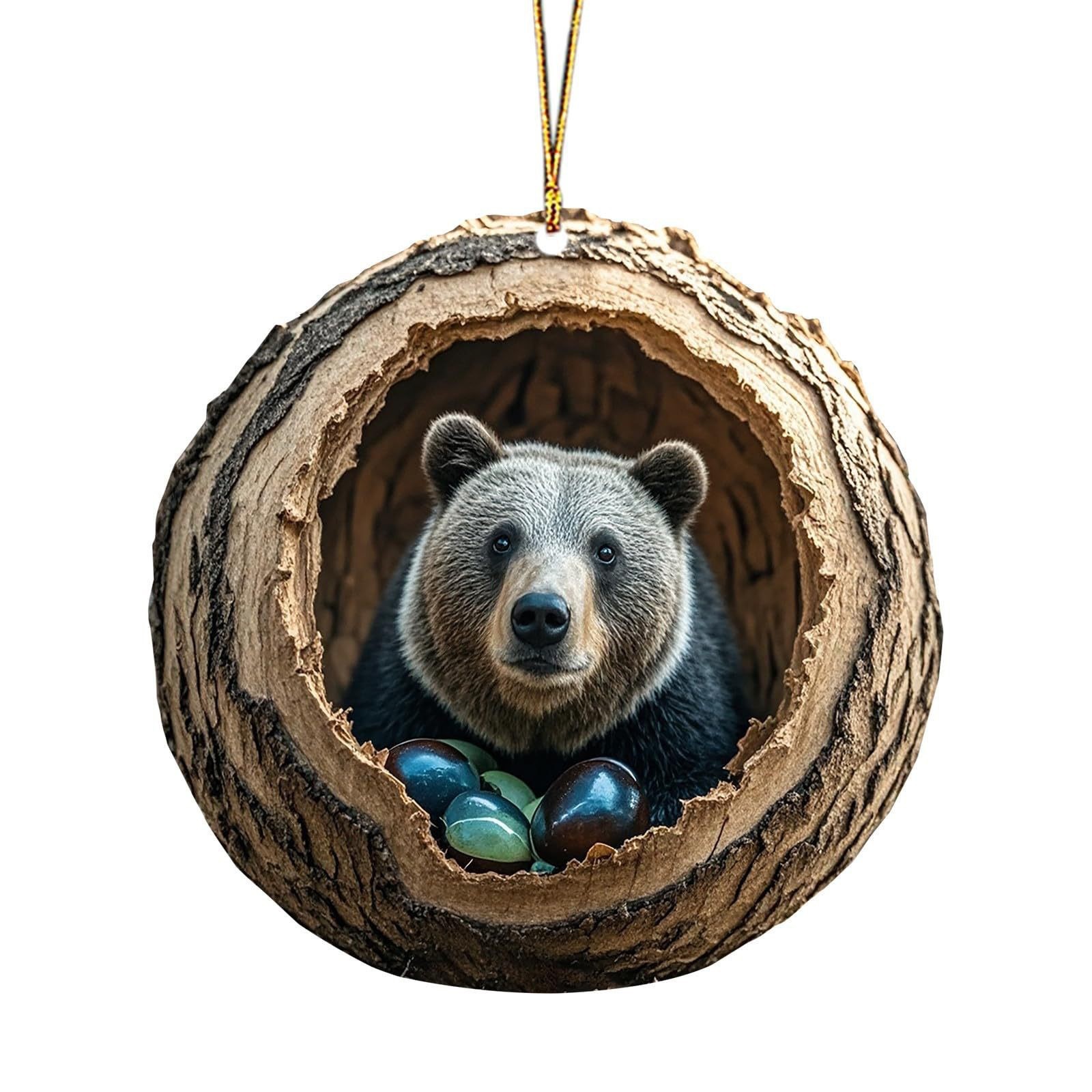 Nuevos búhos transfronterizos perros decoraciones de Navidad colgantes de árbol de Navidad colgantes de impresión plana 2D acrílico