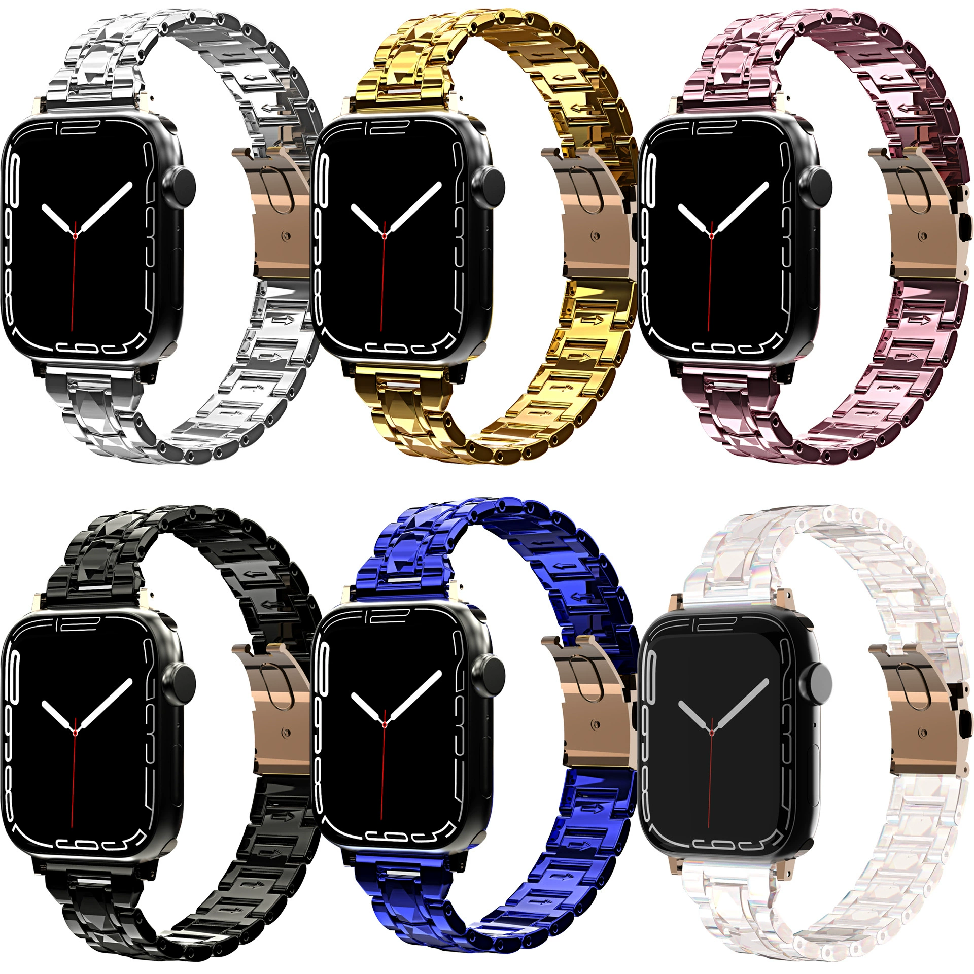 Подходящий к ремешку Apple watch iwatch765432/sse поколения новый блестящий гальванизированный цветной уменьшенный пояс на запястье