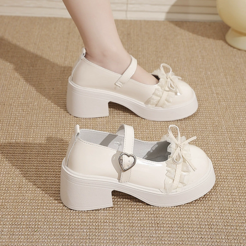 Женские туфли Мэри Джейн с французским ретро-бантом на толстой подошве, лето 2025, новые британские универсальные лоферы