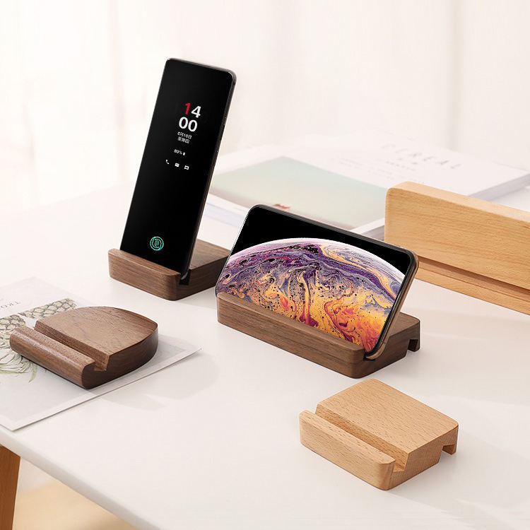 Factory direct creative solid wood mobile phone holder mobile phone holder base wood crafts mobile phone holder