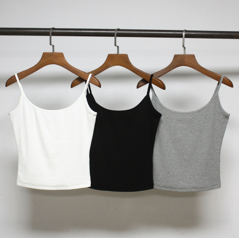 Fanjia original three-color thread sling cotton skin-friendly style slim fit vest camisole