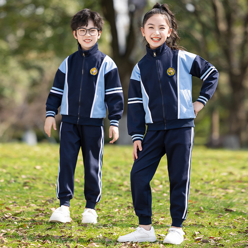 幼儿园园服春秋装儿童校服小学生班服纯棉英伦风短袖三件套运动服