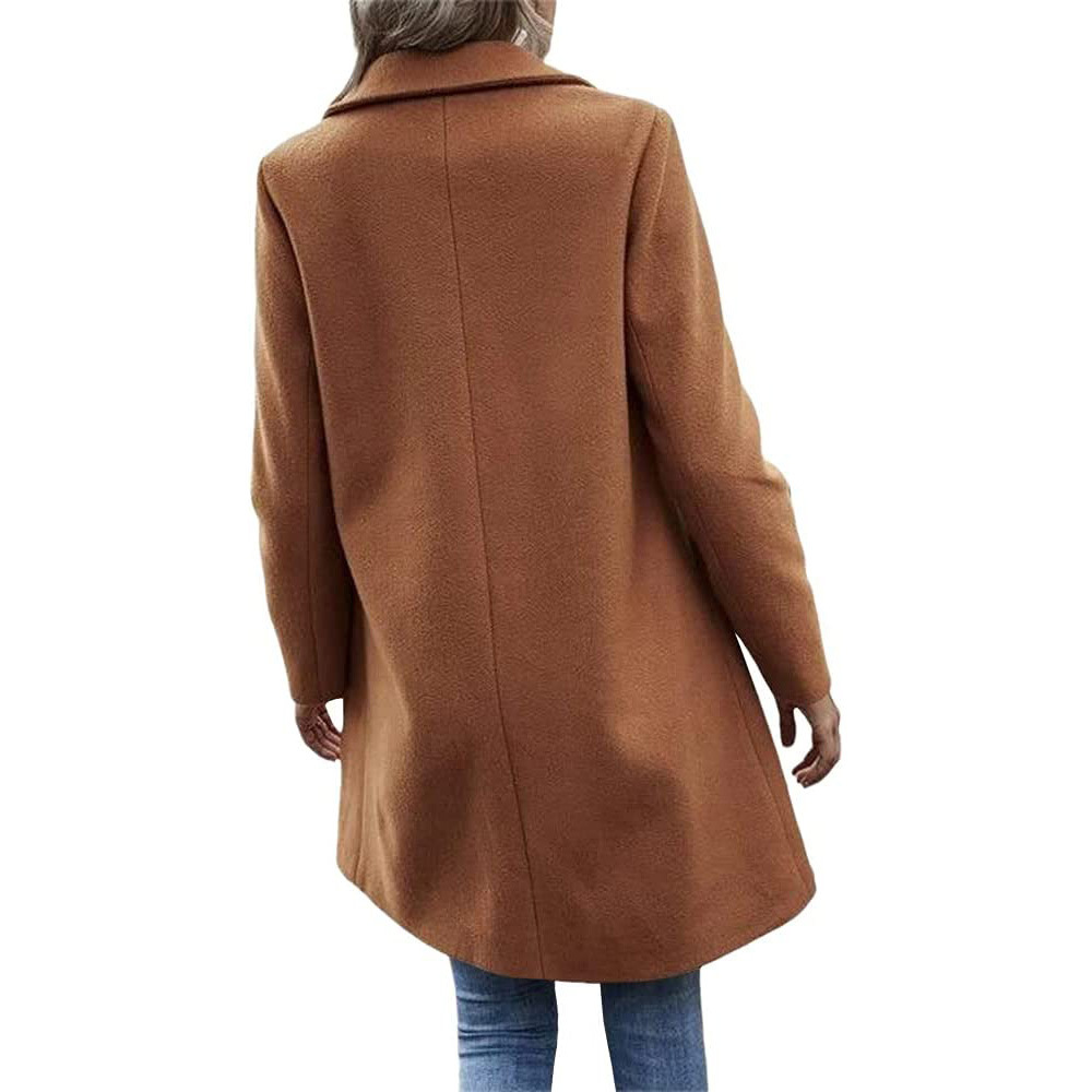 Klassisk brittisk trenchcoat för damer lång vinterkappa lätt_voghion.com