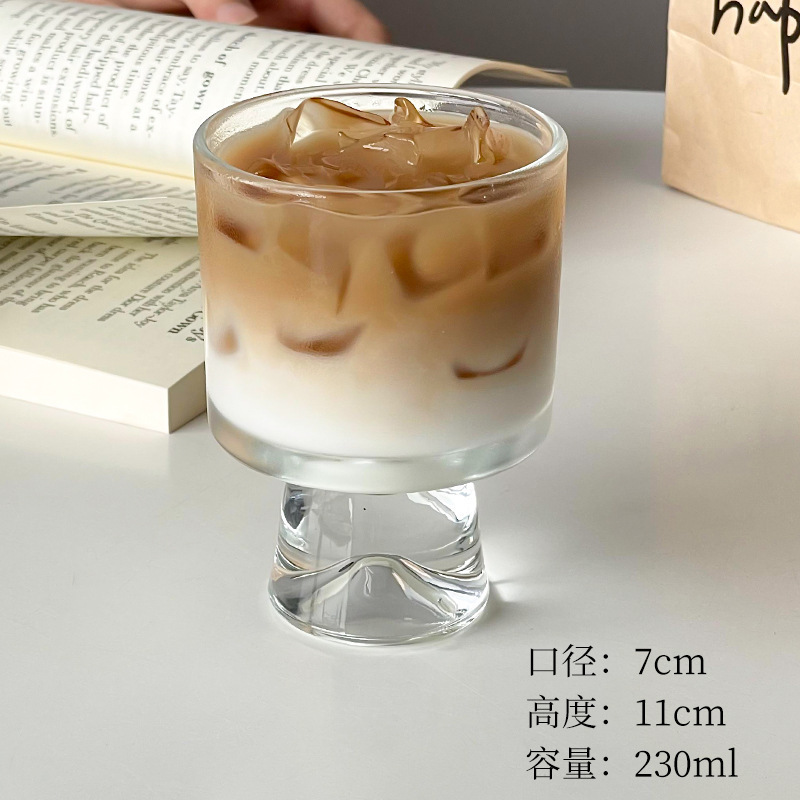 批发高颜值玻璃杯设计小众高脚杯创意果汁杯甜品杯INS风咖啡杯子|undefined