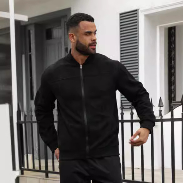 Cross-Border Temu Amazon Men's Fashionable Casual Suede Lightweight Sweatshirt Jacket Jacket for Autumn and Winter Outer Wear