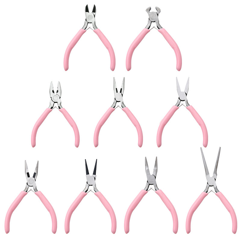 Handmade DIY Pliers Pink Pointed Nose Pliers Jewelry Pliers Multifunctional Round Nose Pliers Mini Jewelry Winding Beading Tool