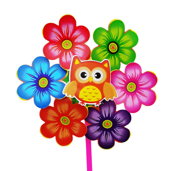 Cartoon travel colorful plastic windmill toy for kindergarten