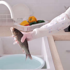 LW96加绒保暖家务手套女橡胶胶皮防水洗衣服打扫卫生厨房洗碗耐用