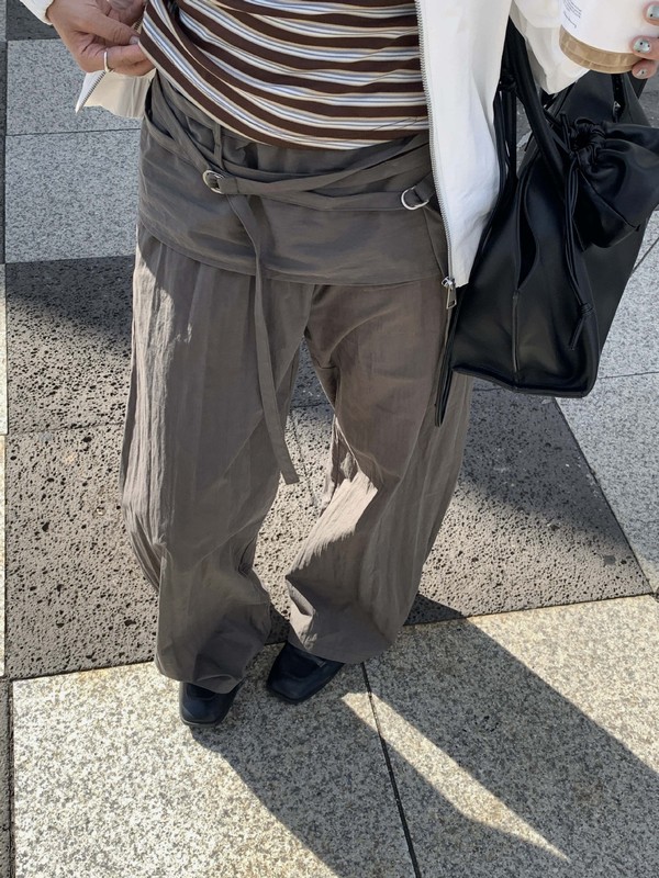黄峥韩系休闲工装裤女2025秋季新款直筒宽松阔腿裤子慵懒风530773|undefined
