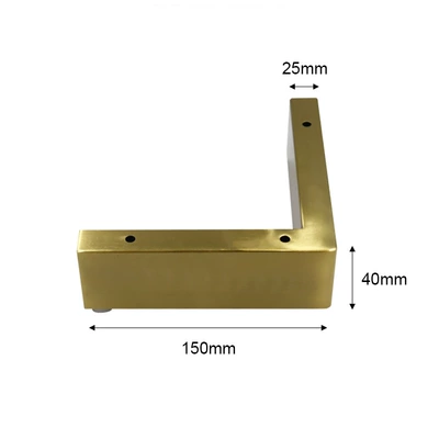 Stainless Steel Metal Bed Legs, Sofa Legs, L-Shaped Coffee Table, Tv Cabinet, Bedside Table Support Legs, Furniture Heightening Pads (Ayaqaltılar (Kovriklər)) - brushed-titanium-gold-thickness-12