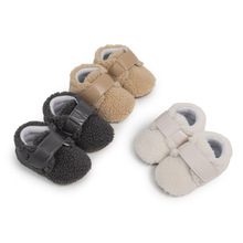 跨境热卖冬季婴儿鞋软底韩版防滑摇粒绒学步鞋魔术贴baby shoes